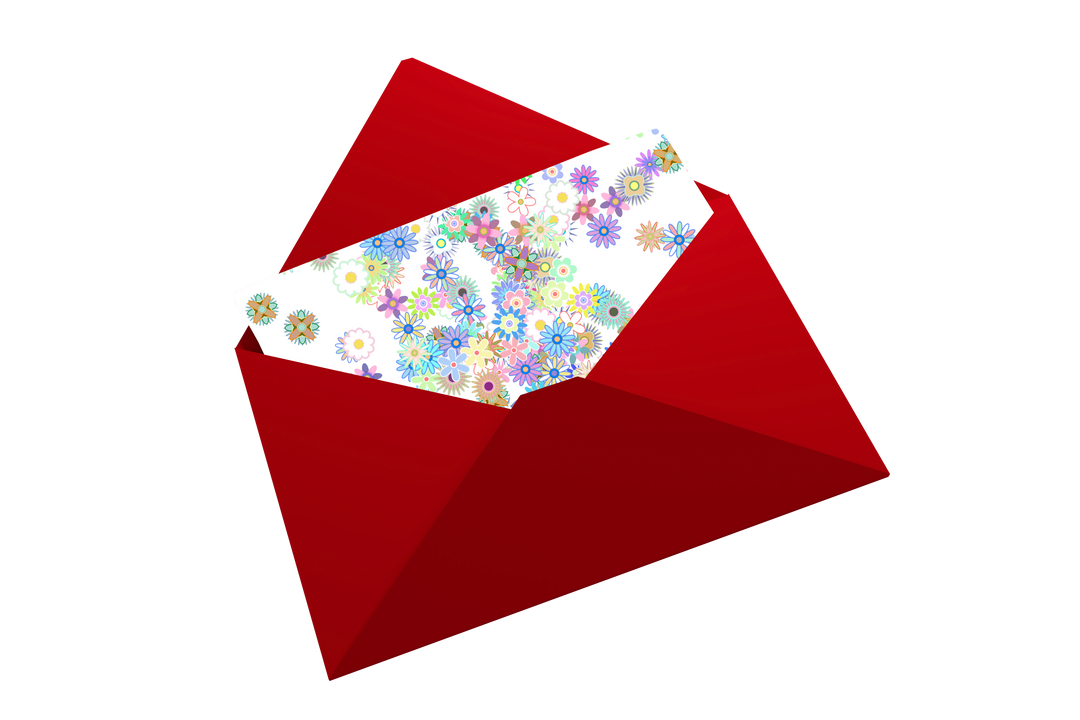 Transparent Red Envelope with Multicolor Floral Card Background - Download Free Stock Images Pikwizard.com