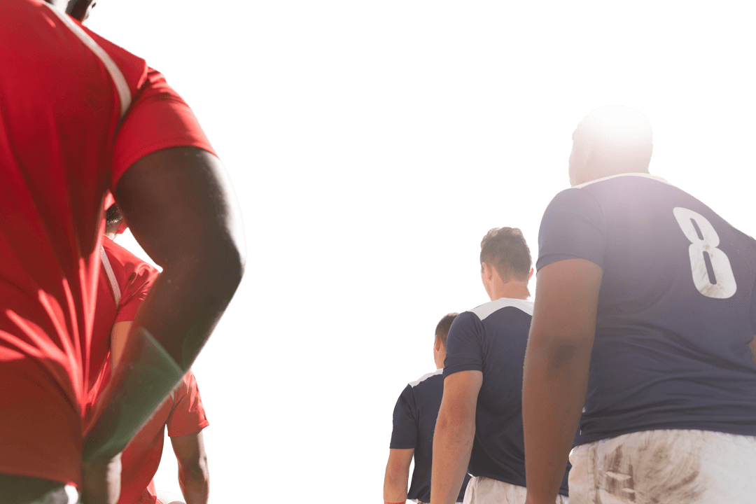 Transparent Diverse Footballers Lining Up for Competition