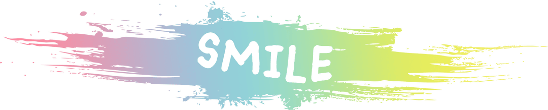Colorful Transparent Smudge with Smile Text