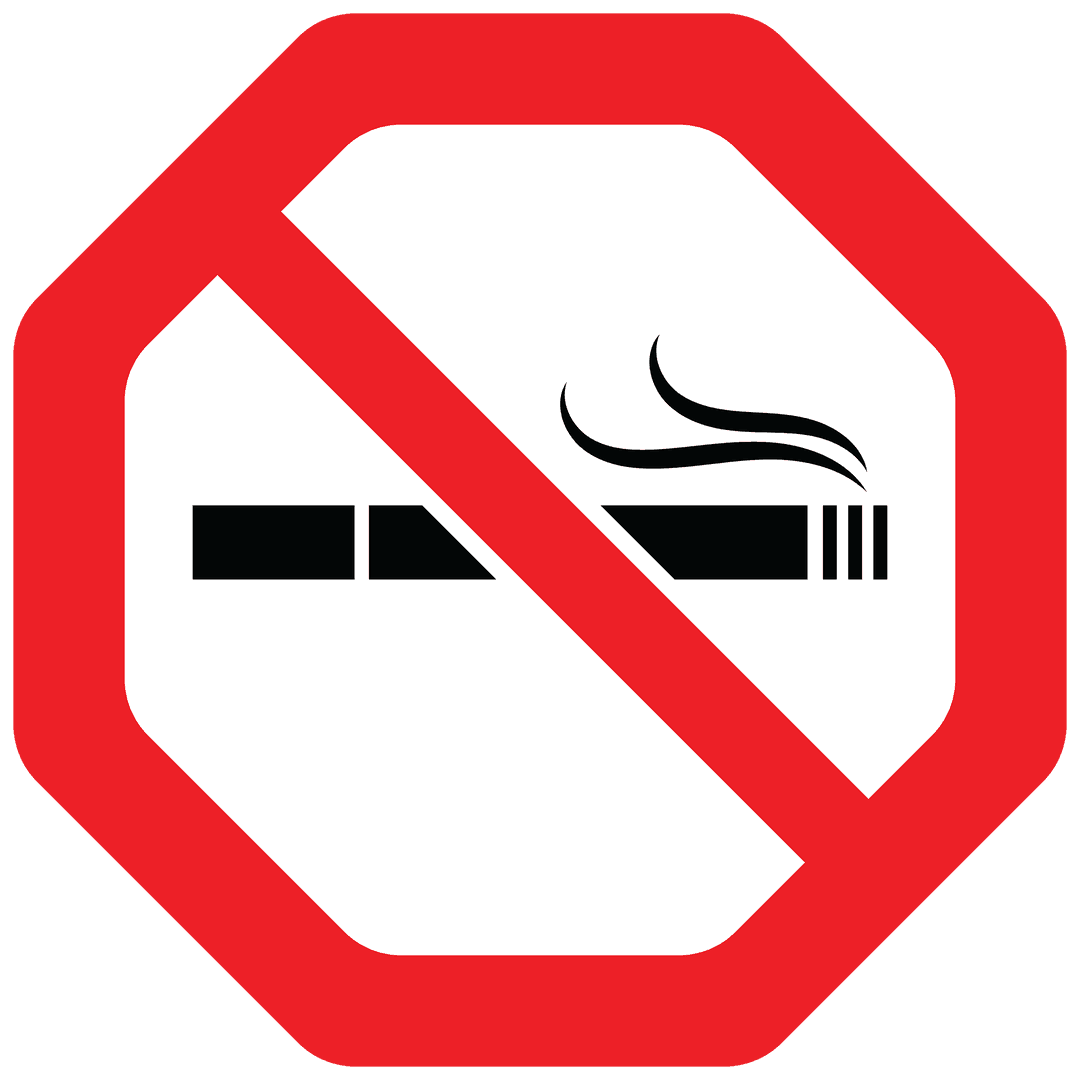 No Smoking Sign on Transparent Background for Public Spaces