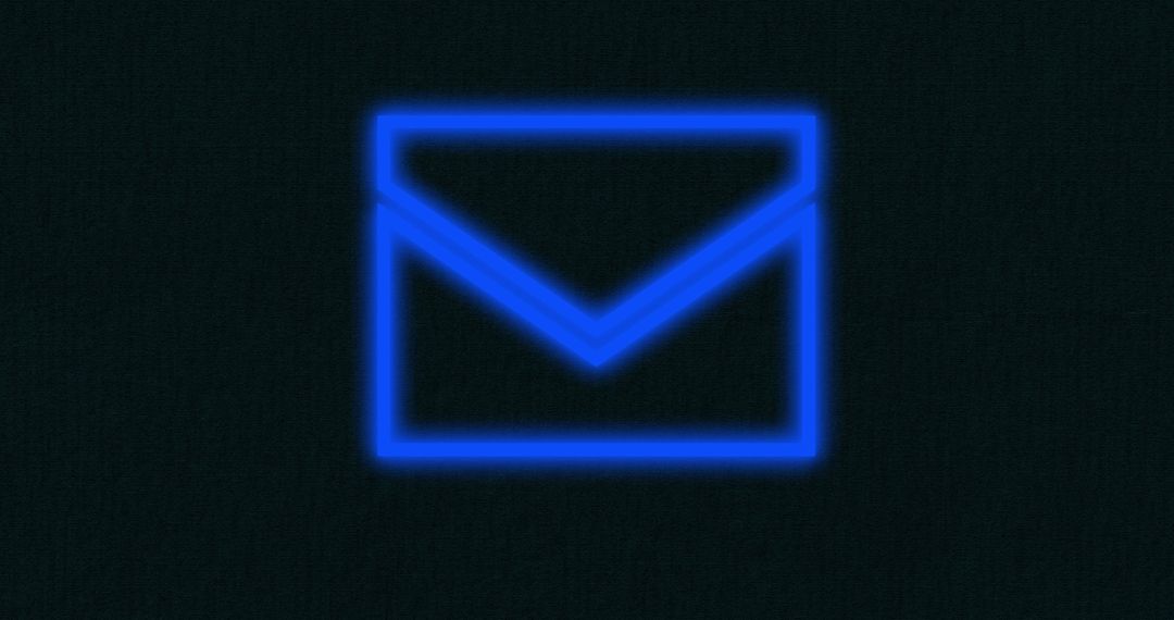 Glowing Neon Envelope Icon Represents Digital Communication
