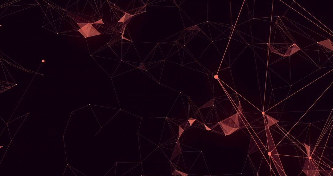 Digital Connections with Red Networks on Black Background