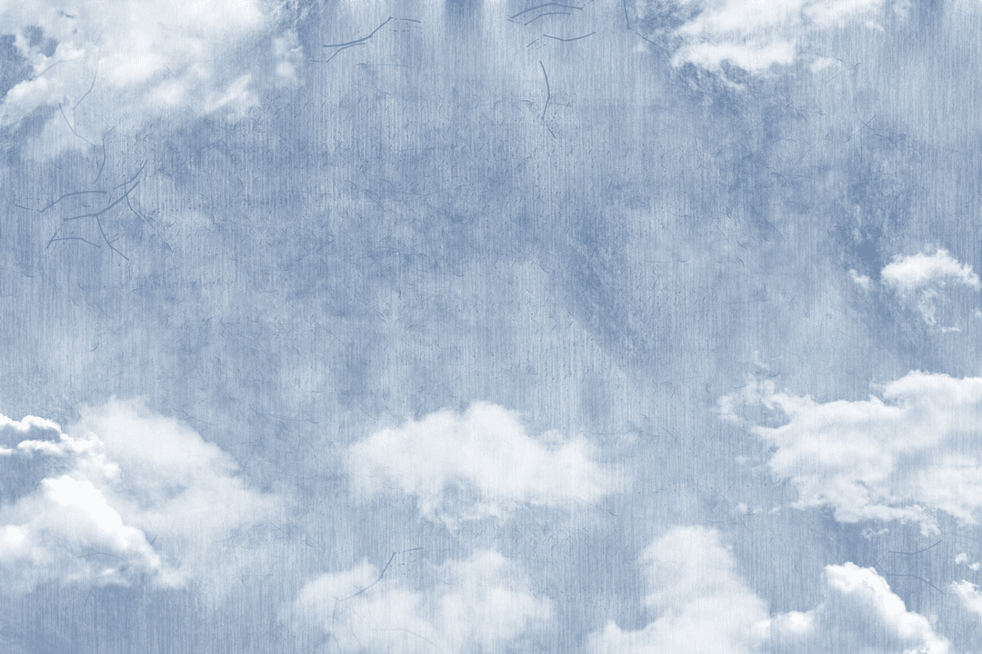 Digital Sky Illustration with Clouds on Transparent Background
