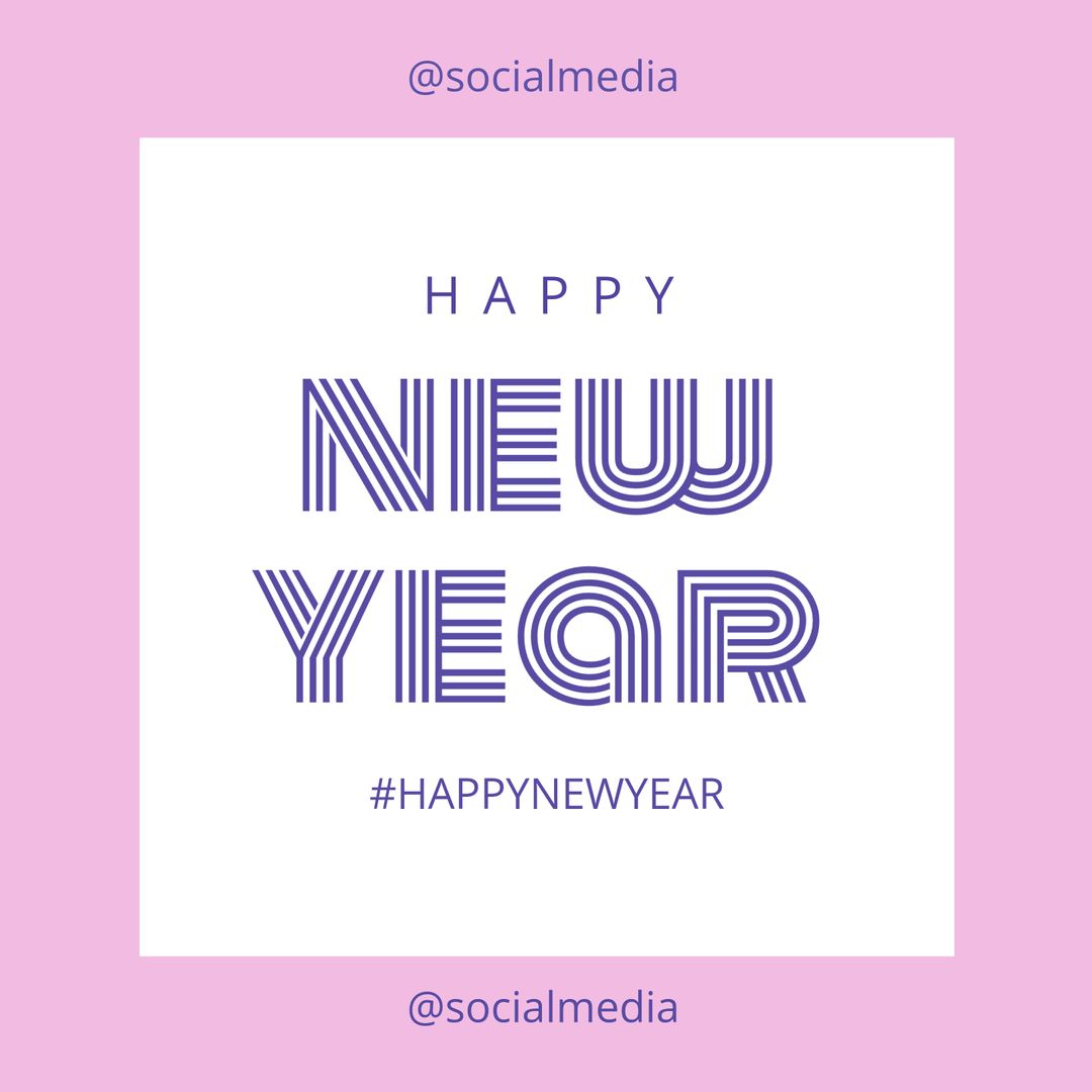 Elegant Happy New Year Greetings in Modern Typography Style