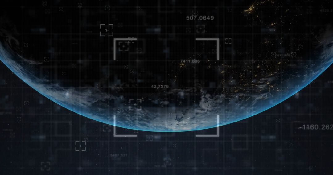 Globe with Digital Data Overlay Reflecting Global Connections