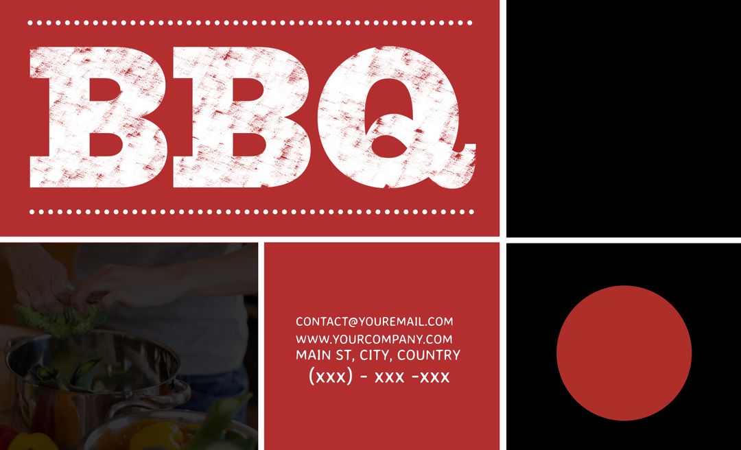 Bold BBQ Promotional Event Flyer with Contact Information