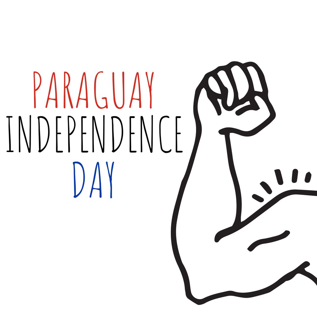 Paraguay Independence Day Artwork with Flexing Muscle Symbol