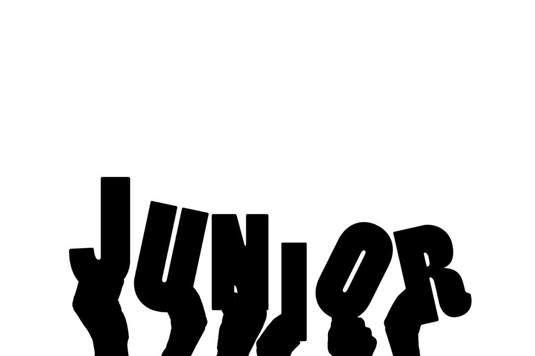 Hands Holding Junior Text on Transparent Background