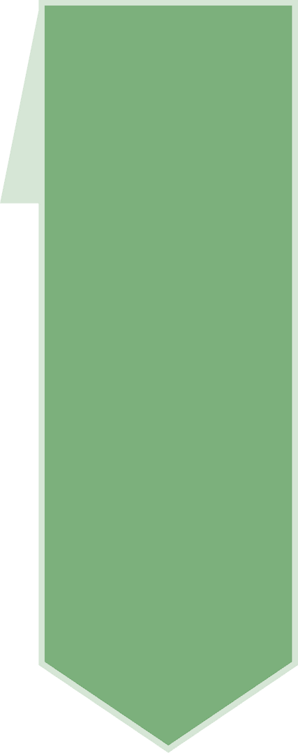 Green Ribbon with Down Arrow on Transparent Background