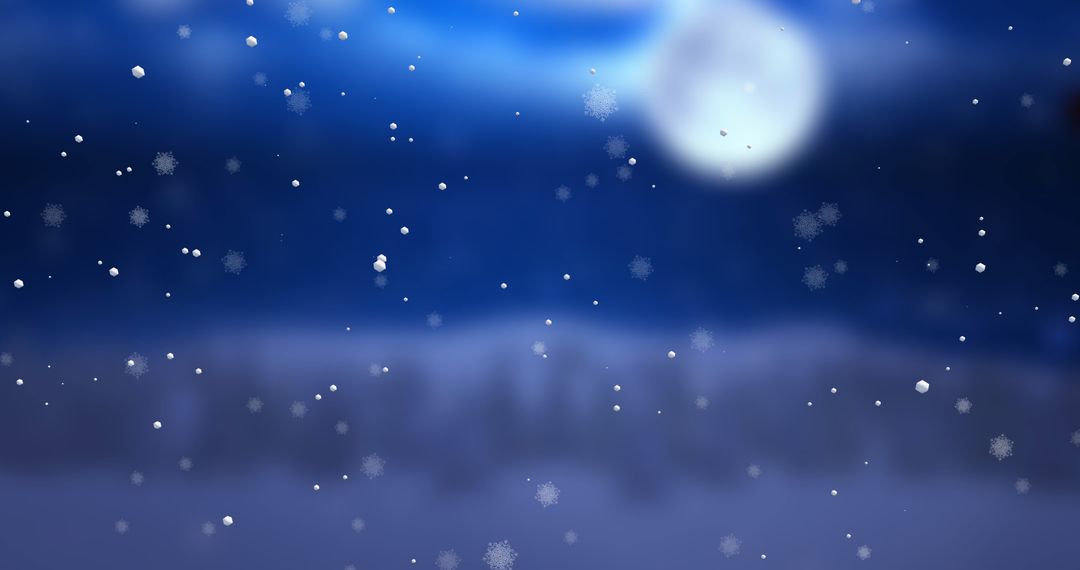 Snowfall Against Moonlit Winter Night Sky - Free Images, Stock Photos and Pictures on Pikwizard.com