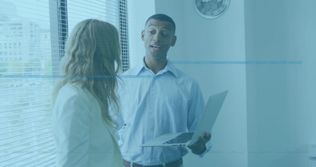 Diverse Business Professionals Collaborating Technologically