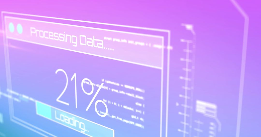Data Processing Interface on Purple Gradient Design