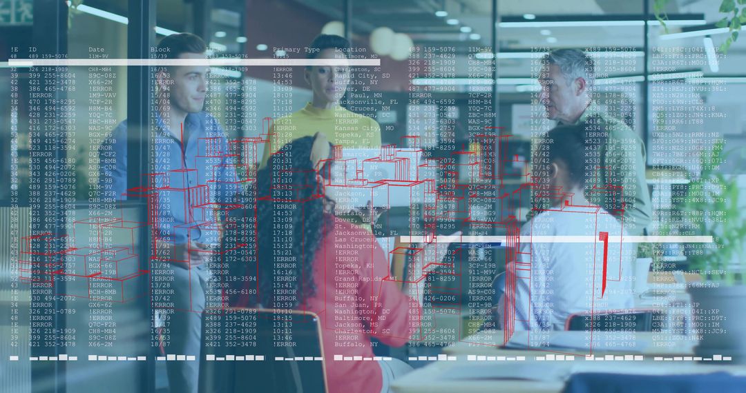 Professional Team Collaborates on 3D Architectural Schematic in Modern Office