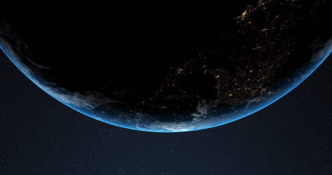 Satellite View of Earth from Space at Night