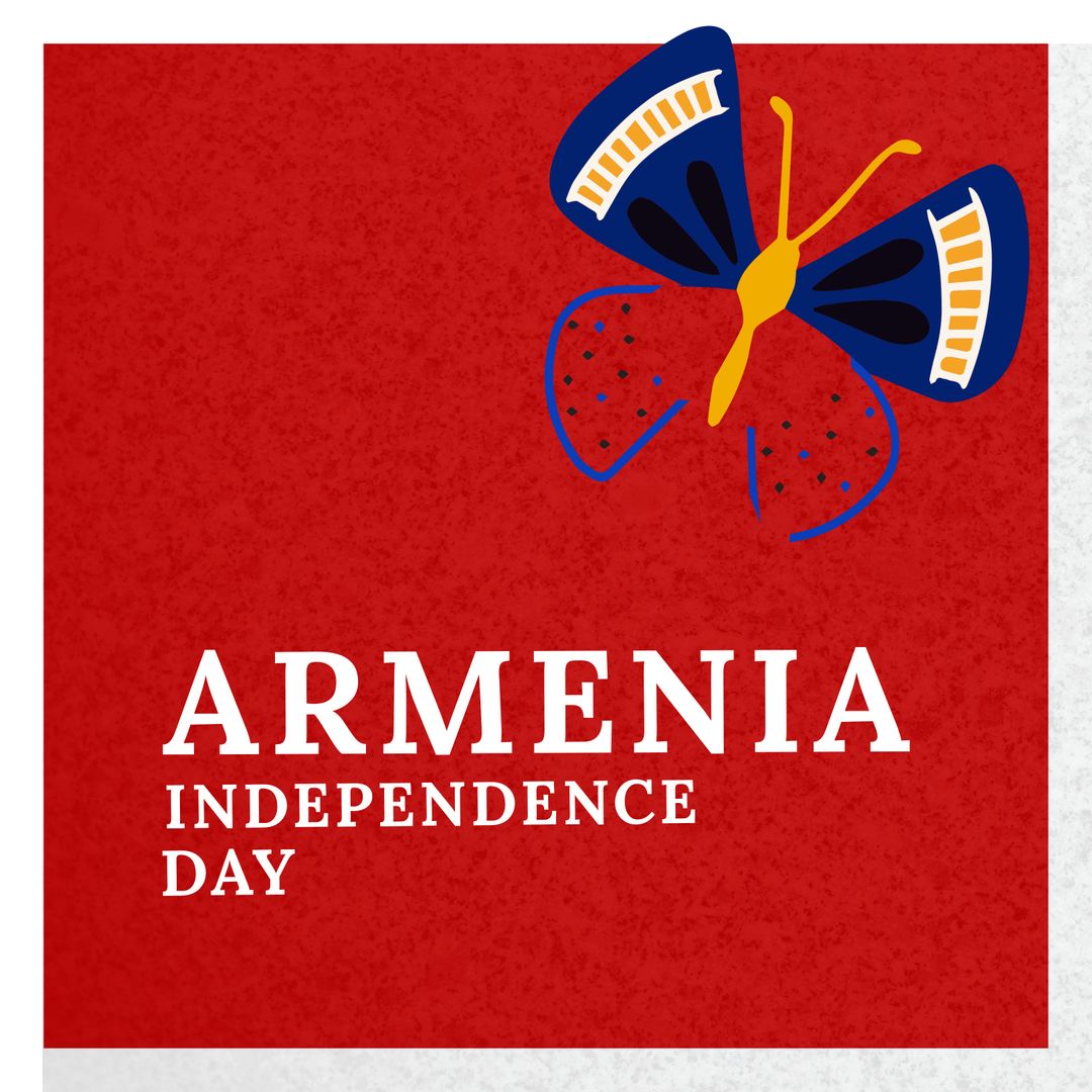 Illustration Celebrating Armenia Independence Day with Vibrant Butterfly