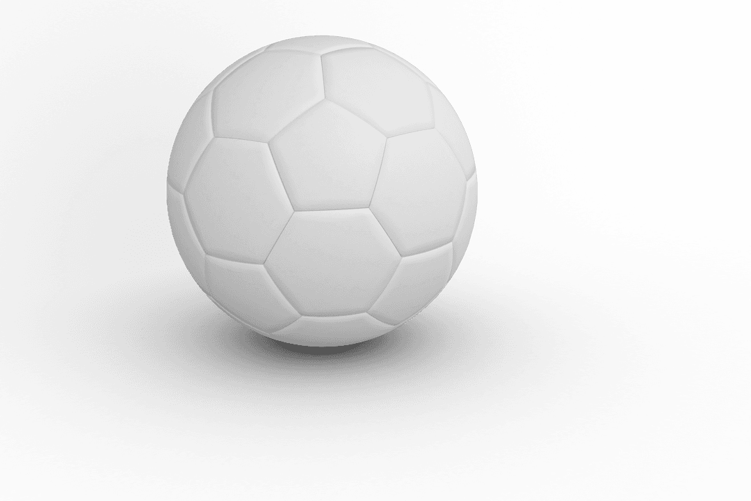White Transparent Soccer Ball on Grey Background with Shadow