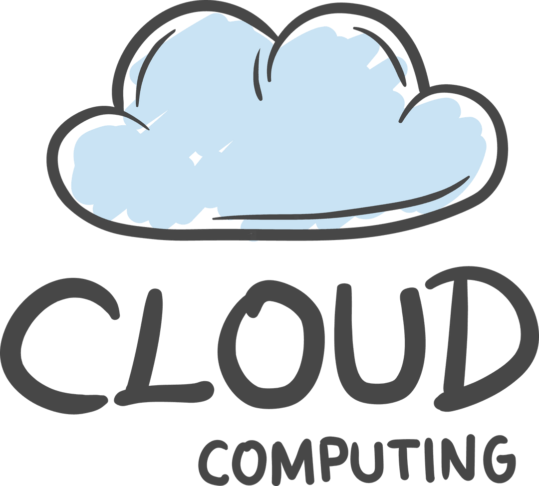 Transparent Cloud Computing Concept Illustration with Hand-Drawn Style