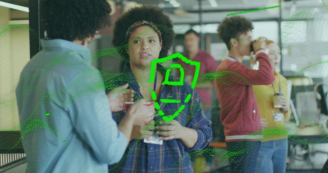 Female Leader Discussing Cybersecurity Concepts with Colleagues