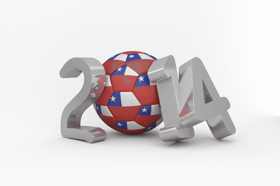 Transparent Chilean Flag Soccer Ball and 2014 Concept Illustration