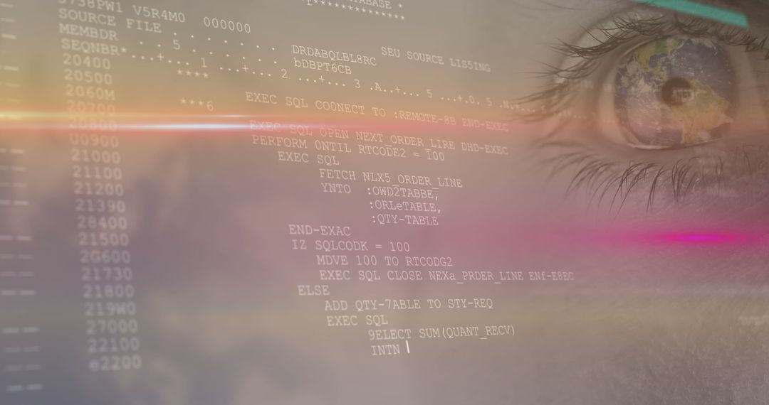 Futuristic Data Processing with Digital Interface Over Human Eye