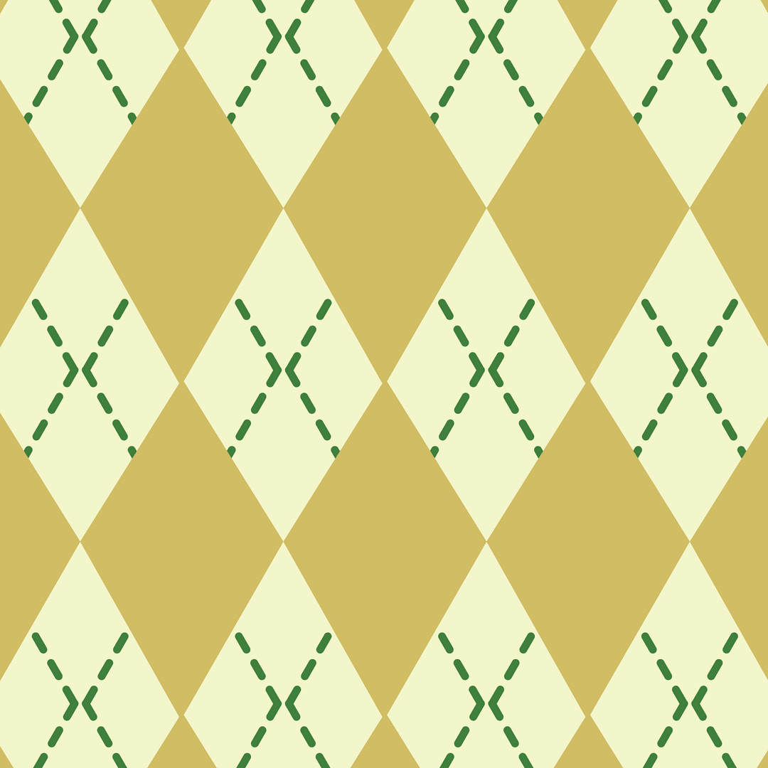 Geometric Yellow and Green Diamond Pattern on Transparent Background