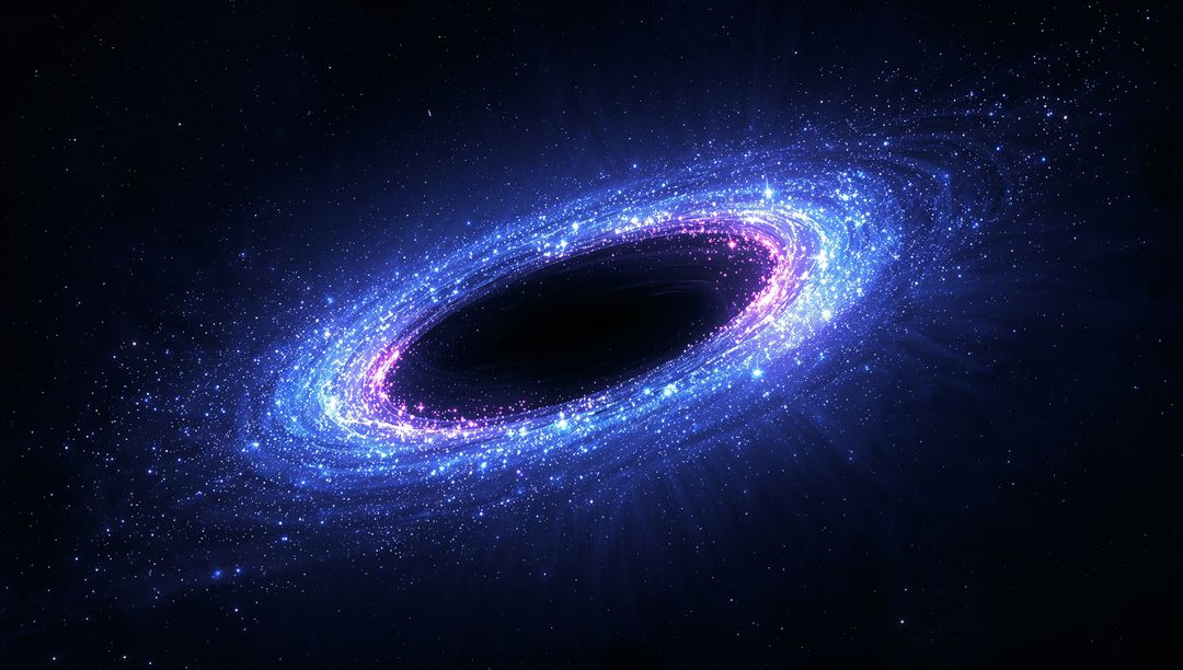 Black Hole with Glowing Accretion Disk and Spiraling Cosmic Matter