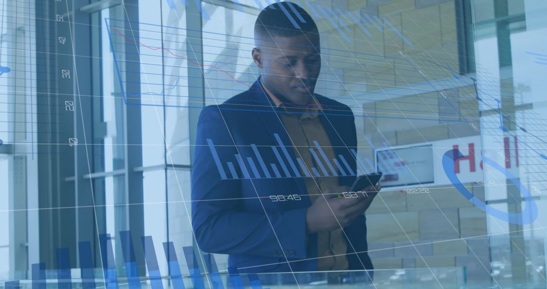 Businessman Analyzing Financial Markets with Technology Integration