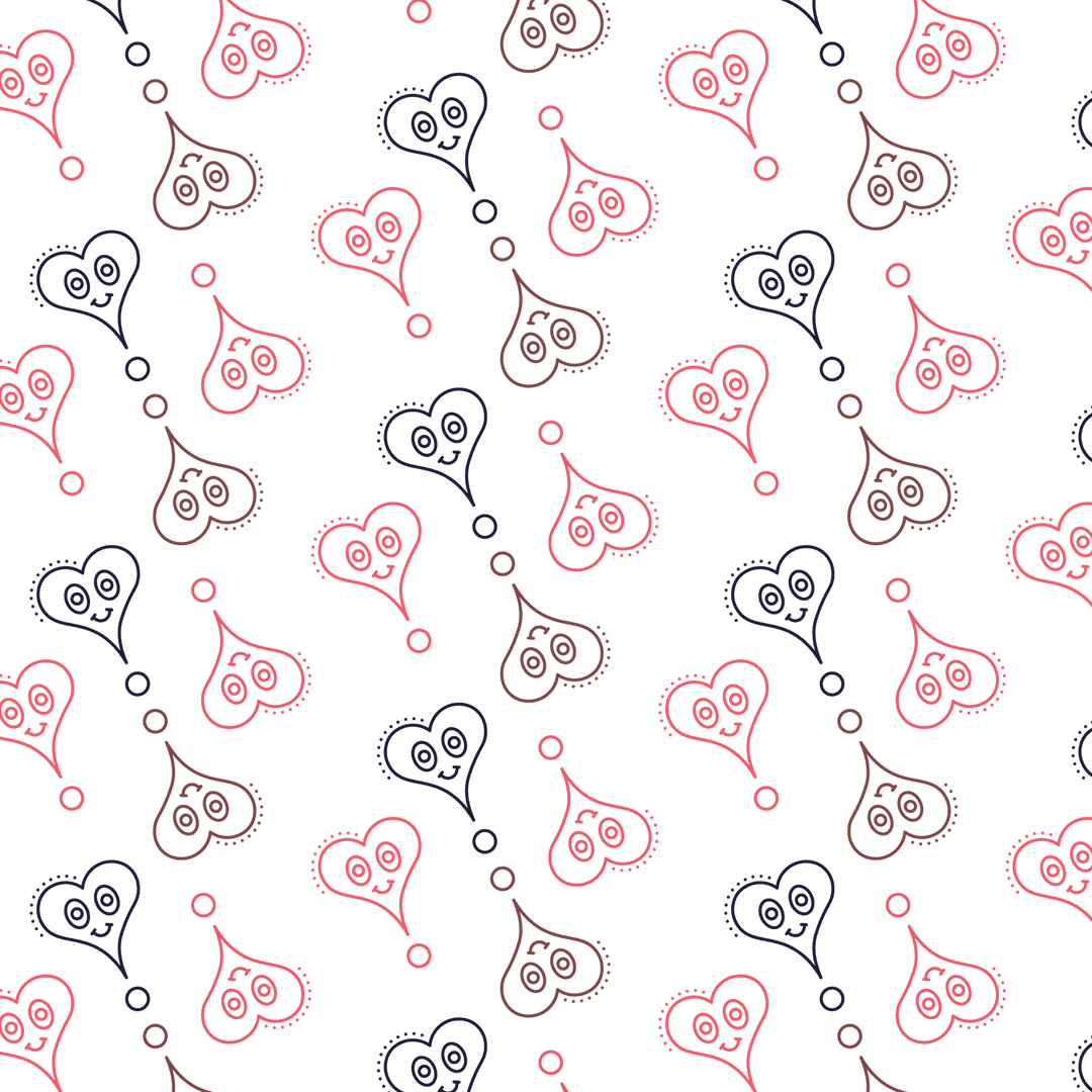 Heart Motifs Pattern Seamless on Transparent Background Illustrator