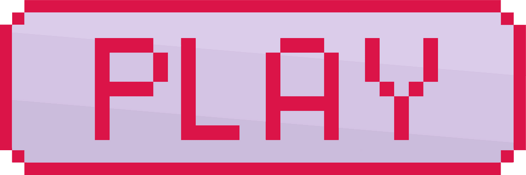 Pixel Art Style Digital 'Play' Button on Transparent Background