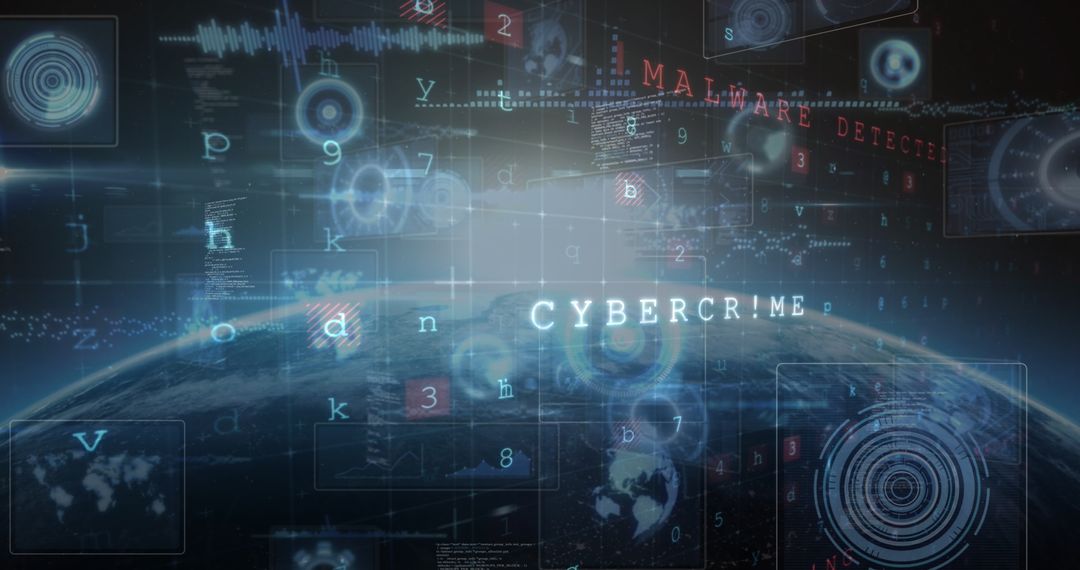 Cybercrime and Global Data Breach Illustration