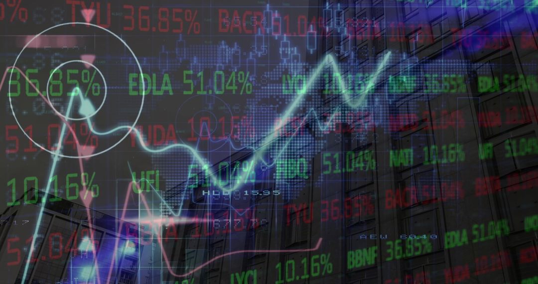 Dynamic Digital Financial Charts Overlaid with Traditional Dashboard Elements