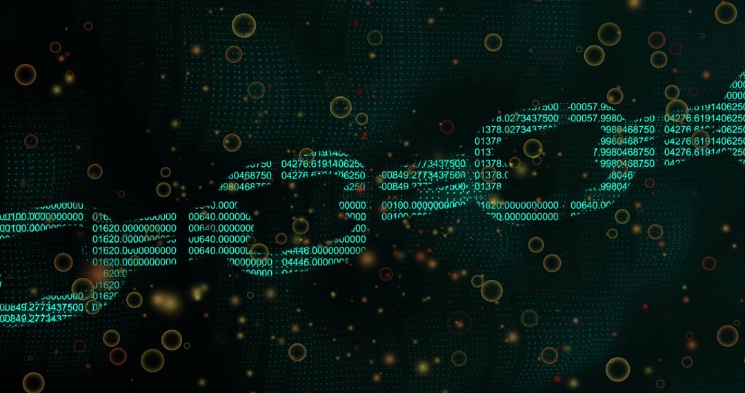 Blockchain Network with Data Particles on Dark Background