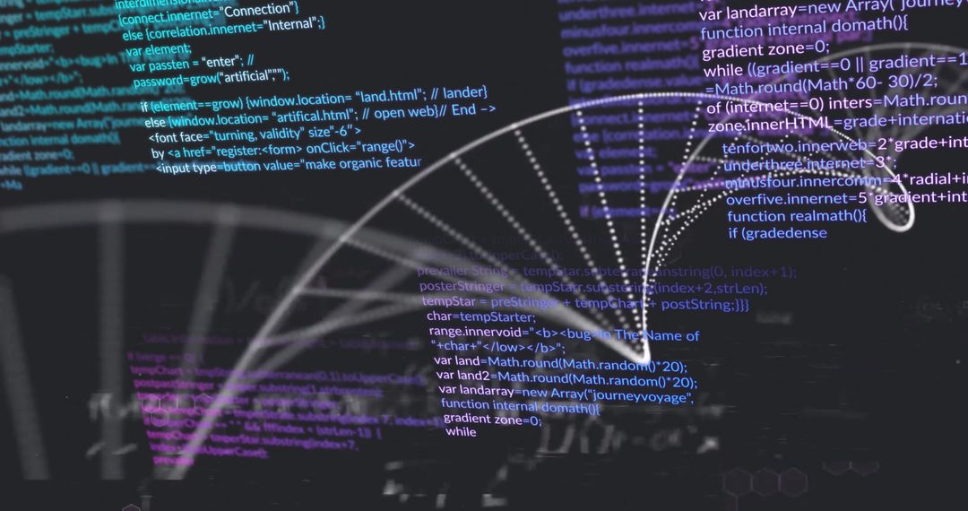 DNA Strand with Digital Code Symbolizing Artificial Intelligence