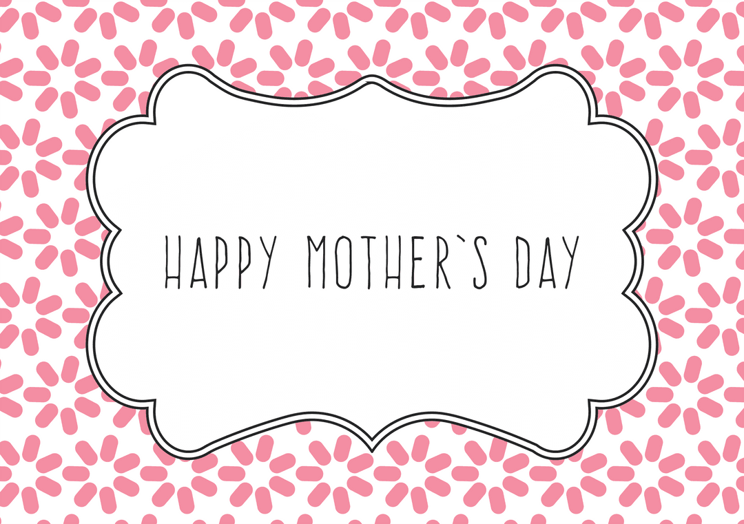 Happy Mother's Day Design with Transparent Background and Floral Motif