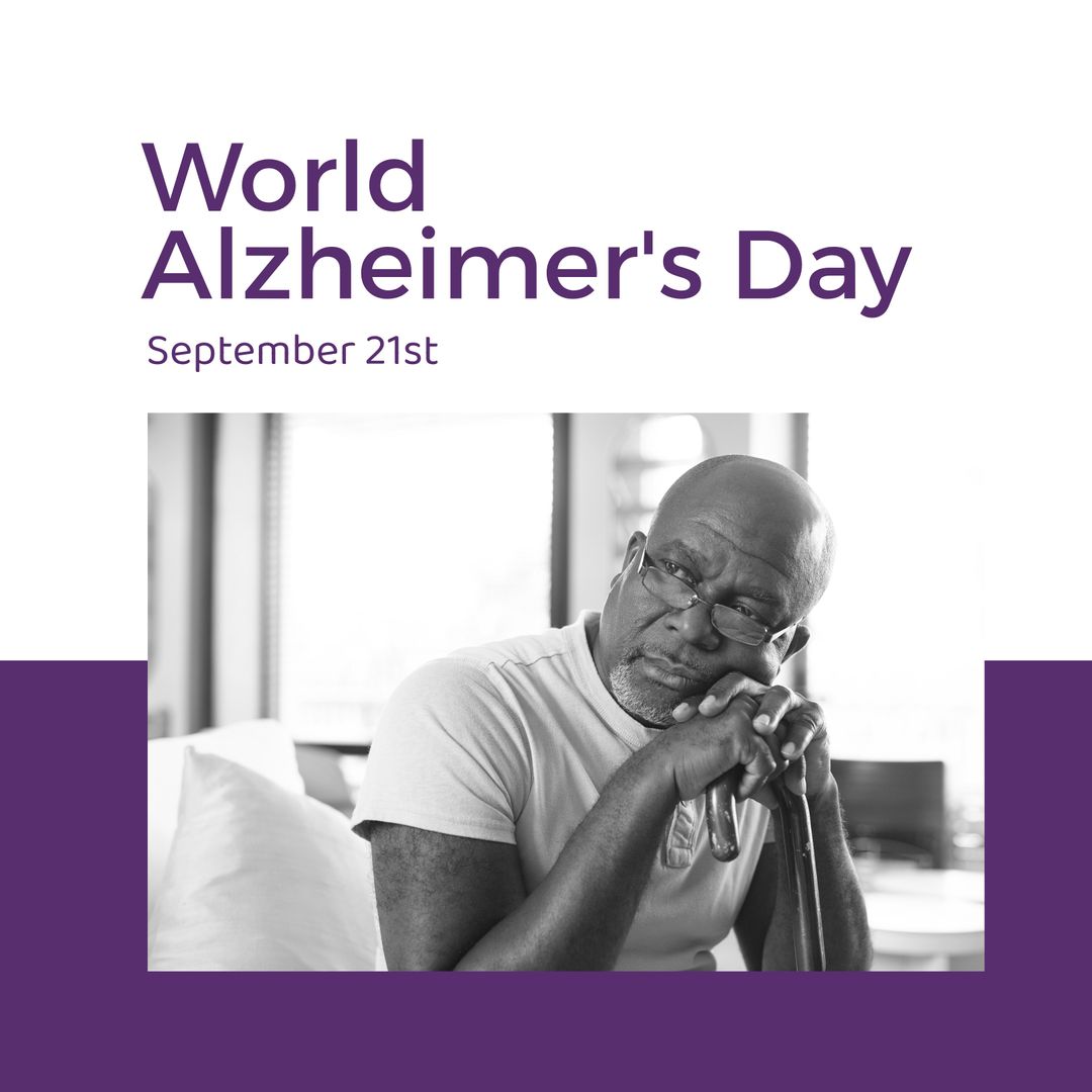Senior Man Reflecting on World Alzheimer's Day Awareness