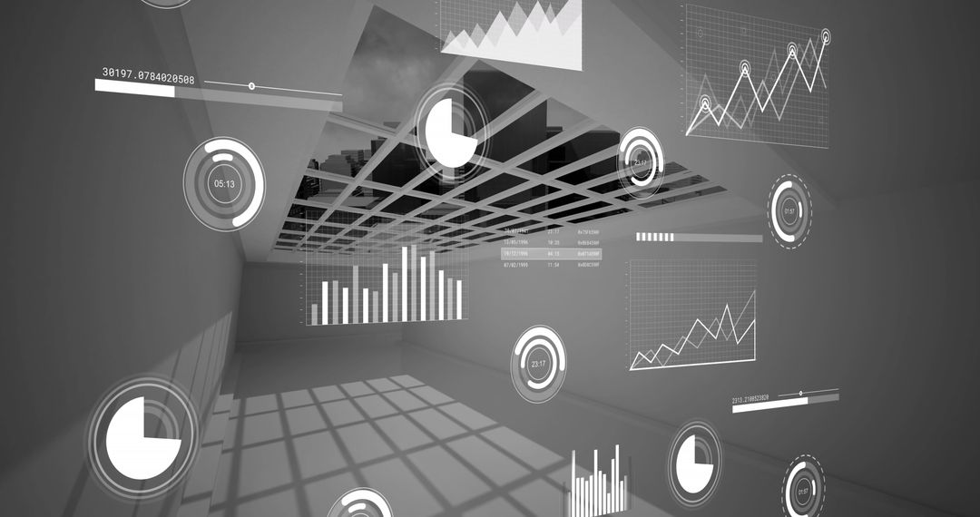 Futuristic Data Processing and Digital Analysis Room