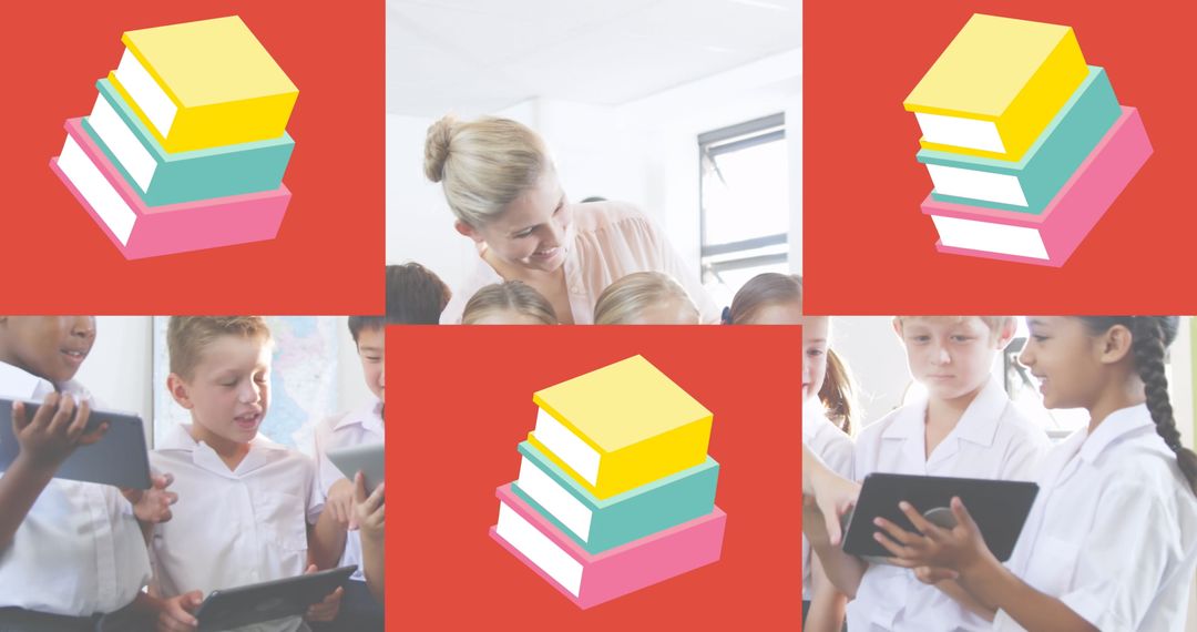 School Children Embracing Digital Learning with Tablets