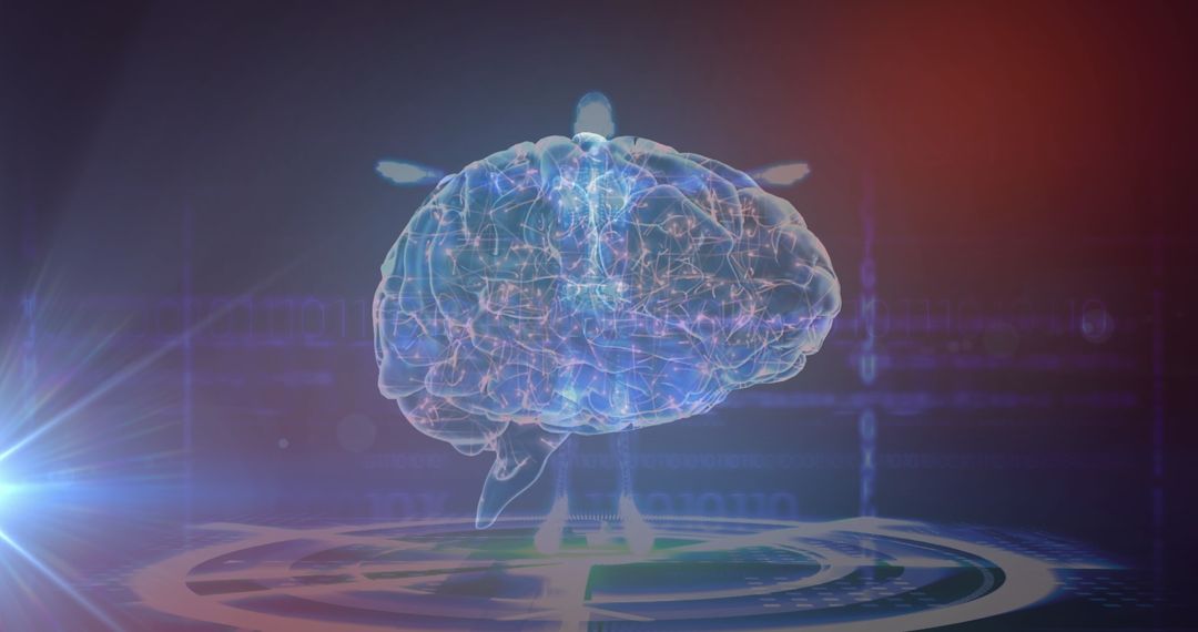Futuristic AI Digital Brain with Virtual Connections