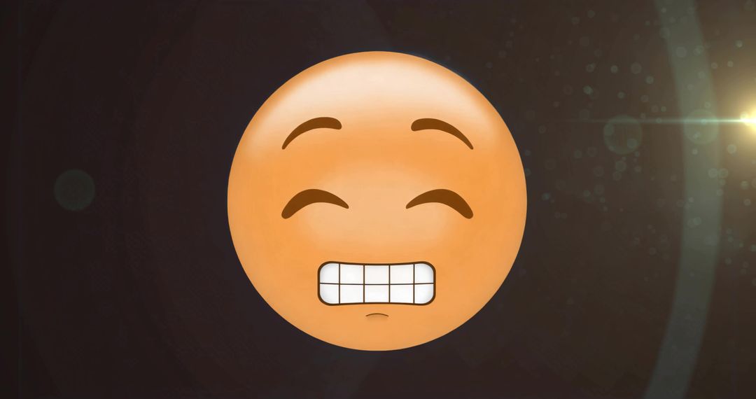 Smiling Emoticon Floating in Cosmic Space Scene