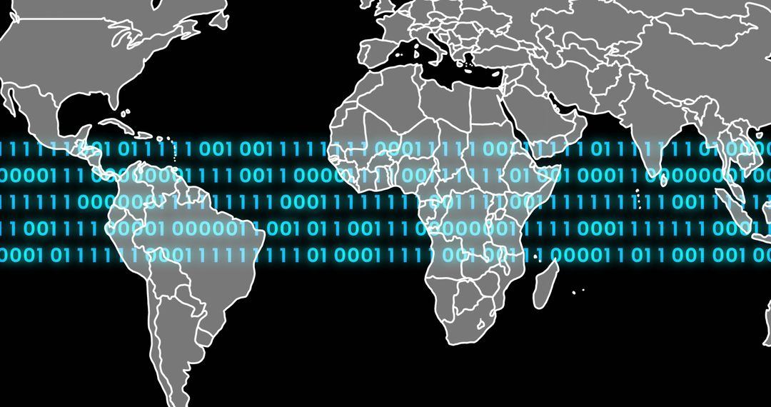 Global Data Processing with Binary Code and World Map - Free Images, Stock Photos and Pictures on Pikwizard.com