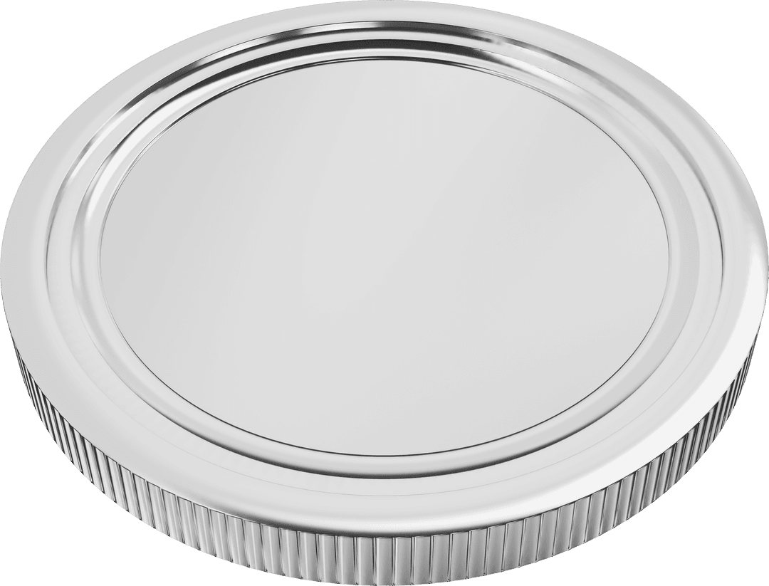 Silver Coin Leveraging Copy Space on Transparent Background, Financial Illustration