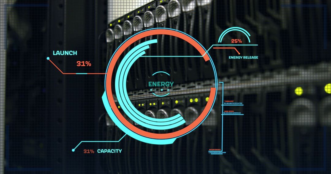 Futuristic Data Interface with Virtual Graphic Displays