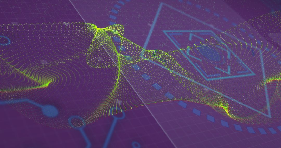 Digital Data Waveform on Futuristic Purple Background