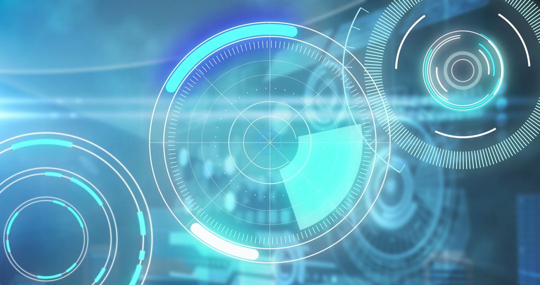 Futuristic Digital Interface with Scopes and Data