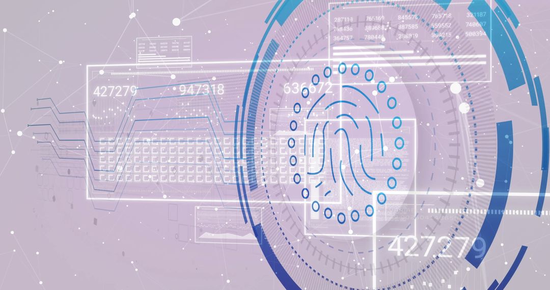 Futuristic Digital Fingerprint Technology with Abstract Interface Background
