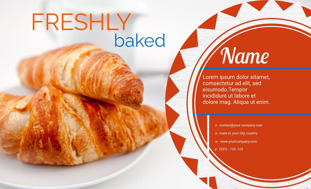 Vibrant Bakery Template Featuring Delicious Fresh Croissants