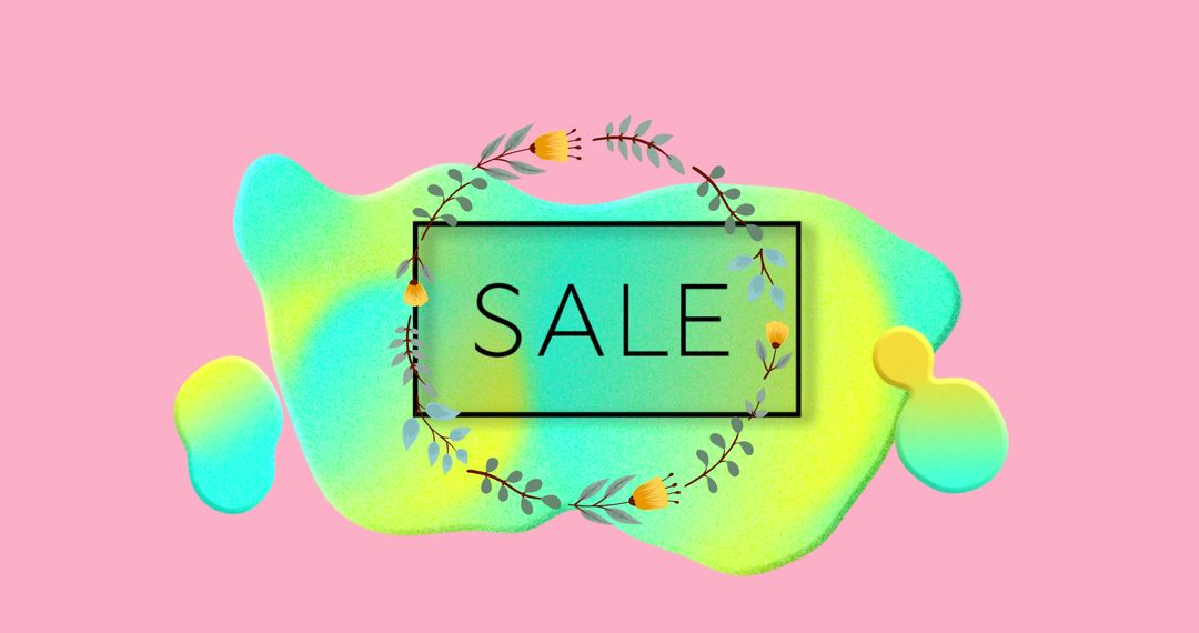 Vibrant Flower-Themed Sale Banner on Pink Background - Free Images, Stock Photos and Pictures on Pikwizard.com