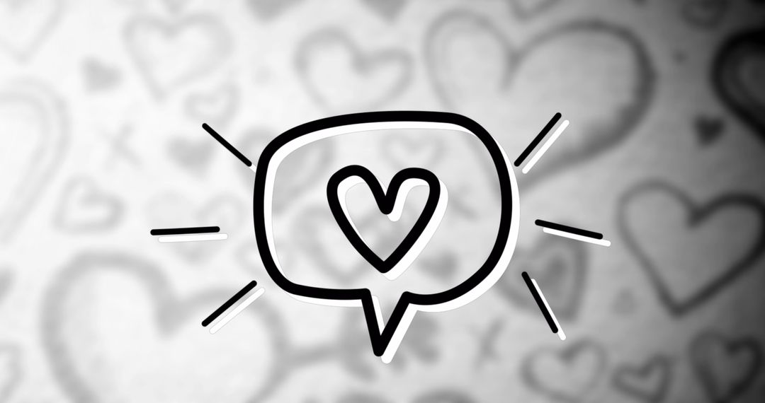 Heart in Speech Bubble with Heart Background