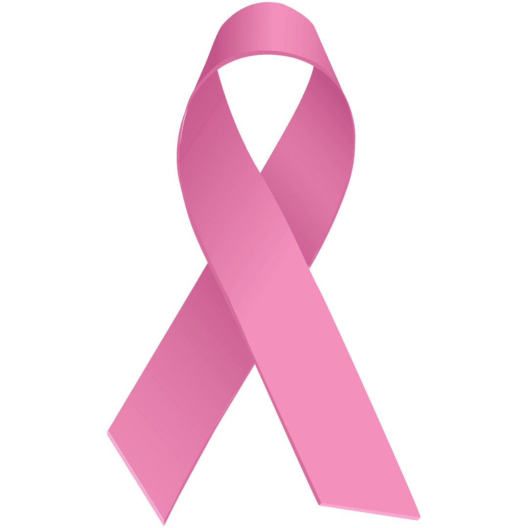 Digital Pink Ribbon On Transparent Background for Health Concept