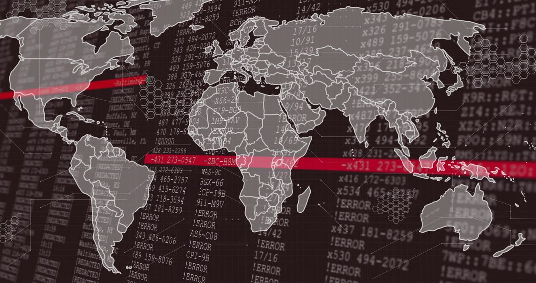world map with data processing lines and digital codes - Free Images, Stock Photos and Pictures on Pikwizard.com